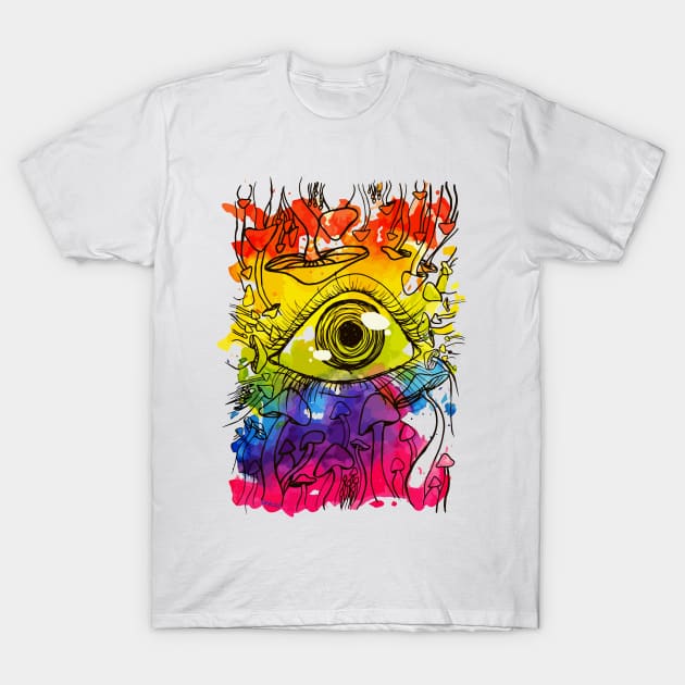 Mushroom Spectrum T-Shirt by Jan Grackle